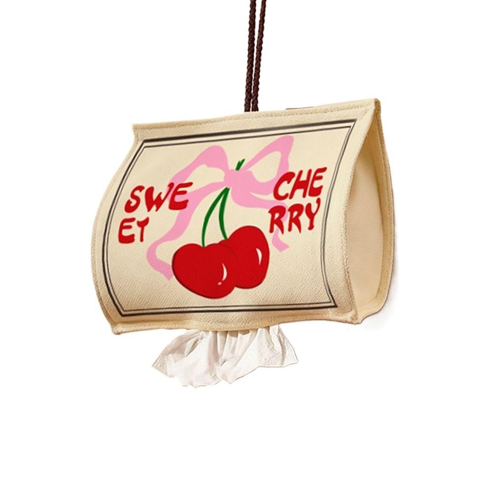 

Cherry Cake New Year Tissue Box Cartoon Horse Multi-function Canvas Napkin Box Blessing Traditional Tissue Paper Holder
