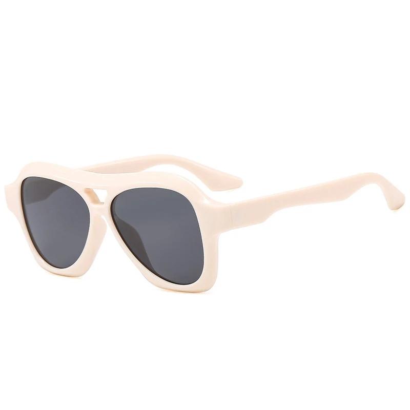 

Fashion Oversized Double Bridges Pilot Sunglasses Women Retro Jelly Color Shades UV400 Men Trending Punk Sun Glasses Oculos As the picture