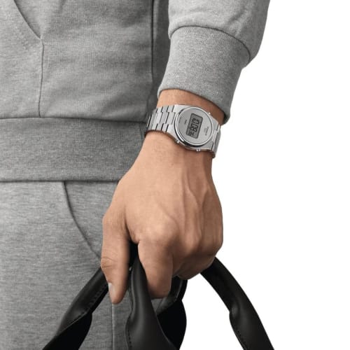 Tissot PRX Digital Watch with Bracelet and Silver Dial, Officially Imported, Model T1374631103000