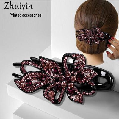 High-End Korean Rhinestone Duckbill Hair Clips for Women