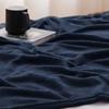 Couverture Plaid Polaire - WAVVE - microfibre douce chaude et respirante - 240x220 cm - Bleu Marine