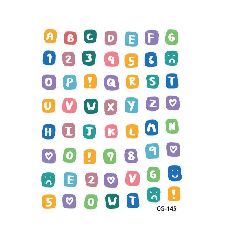 

Gothic English Letter Stickers for Nails, Water Bottles, and Cameras Macaron Letter (Individually Packed) [1 sheet]