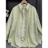 Pure Cotton Solid Color Shirt for Women with Spring and Autumn Loose Casual Slim and Versatile Layered Sunscreen Shirt Top Jacket