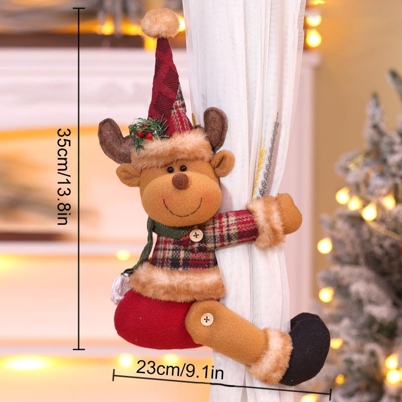 

1 шт. Дизайны шляп со свитерами Пряжка для штор Рождественские украшения Рождественские креативные зажимы для штор Олень и Санта Снеговик