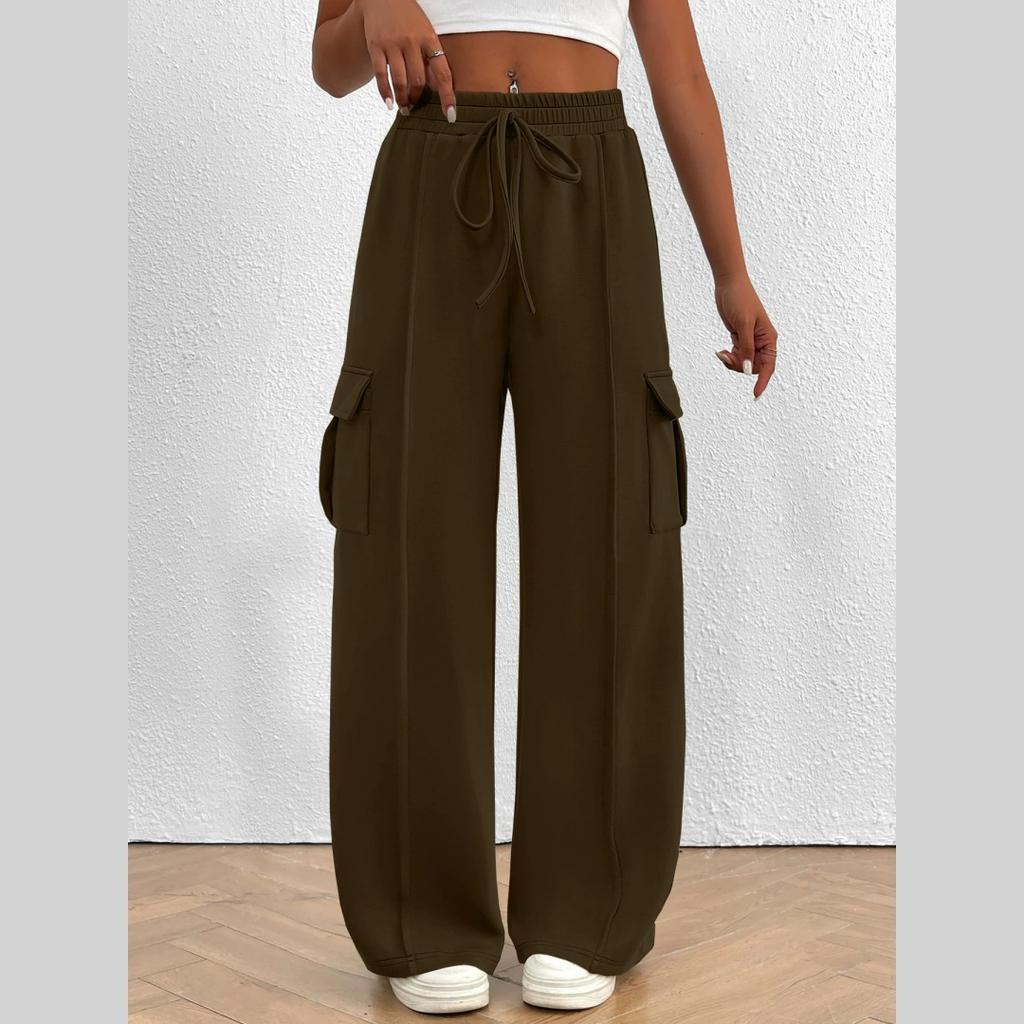 Women's Running Sports Pants Overalls Loose Wide-leg Casual Pants Casual Exercise Jogging Pants with Pockets