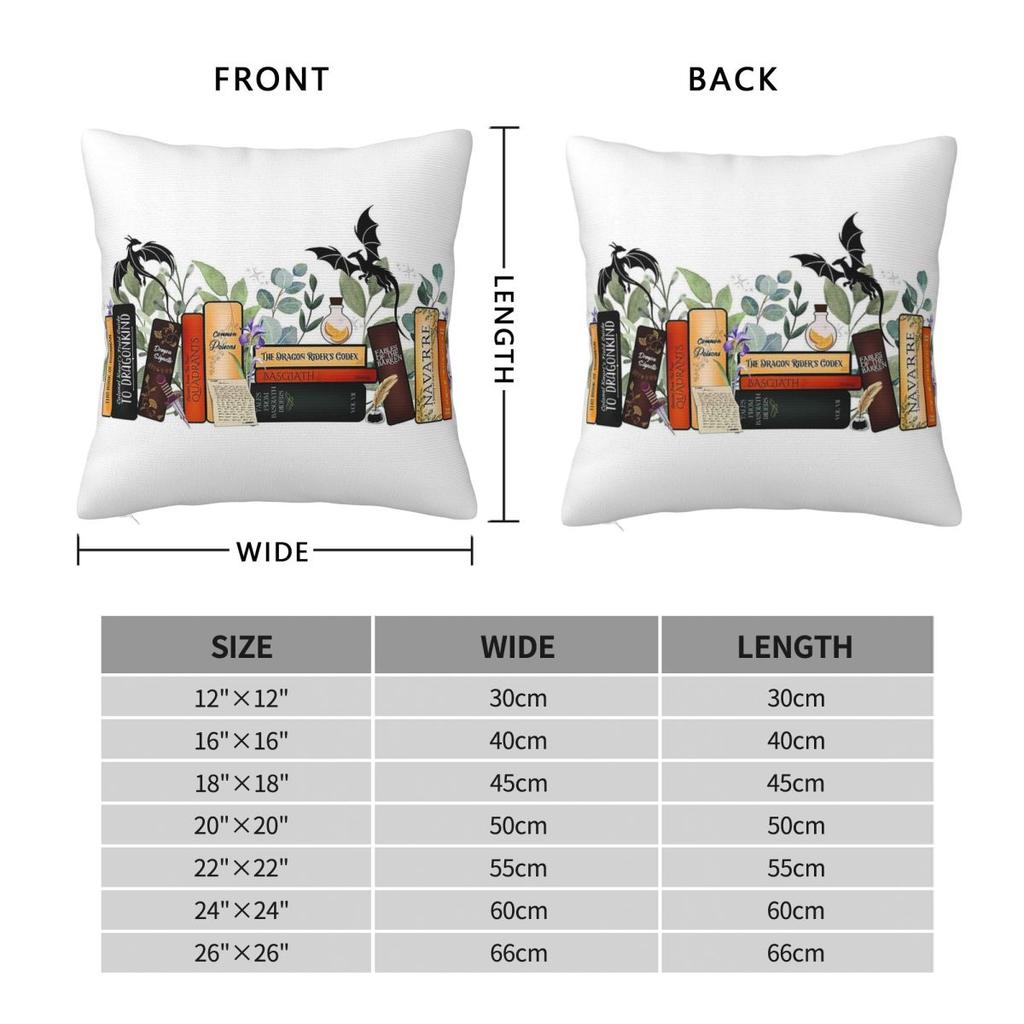 Dragon Rider Fourth Wing Pillowcase Polyester Linen Velvet Pattern Zip Decor Pillow Case Home Cushion Case