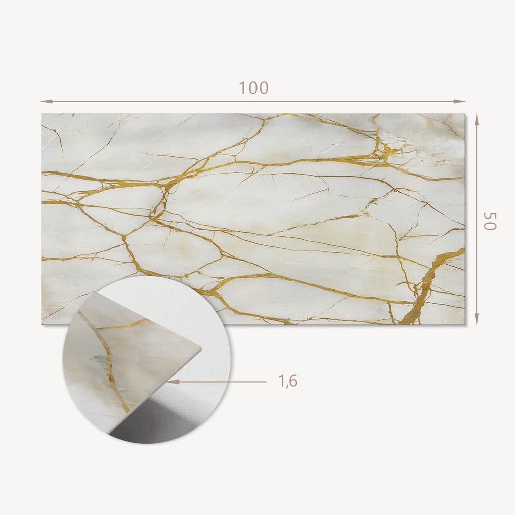 Dekoracyjny Panel Winylowy Samoprzylepny - Do Przedpokoju 100X50 Cm Elegancki Marmur Z Żyłkami