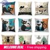 Cartoon Cat Pillow Cover 45X45Cm Cute Black Cats Cushion Cover Home Decor Pillowcase Sofa Throw Pillow Case Animals Cushion Case