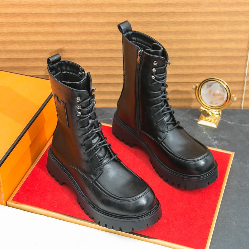 Cizme Bărbați Retro Punk cu Platformă cu Talpă Groasă Cizme Jocheu Stil Stradal Cizme Motociclist Cool Cizme Înalte Mărimi Mari