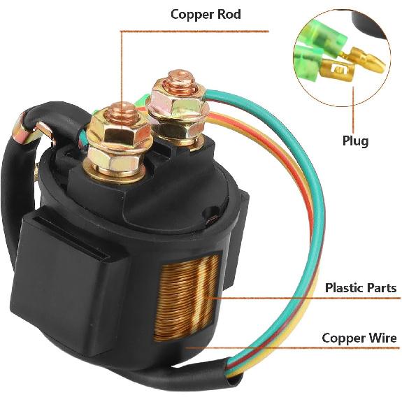 Starter Solenoid Relay For Honda TRX250 250Ex Recon 250 Fourtrax 300 350 Honda 400Ex / Kawasaki KZ440 KZ250 LTD Ducster KLT200 KZ400 250 550 650 700