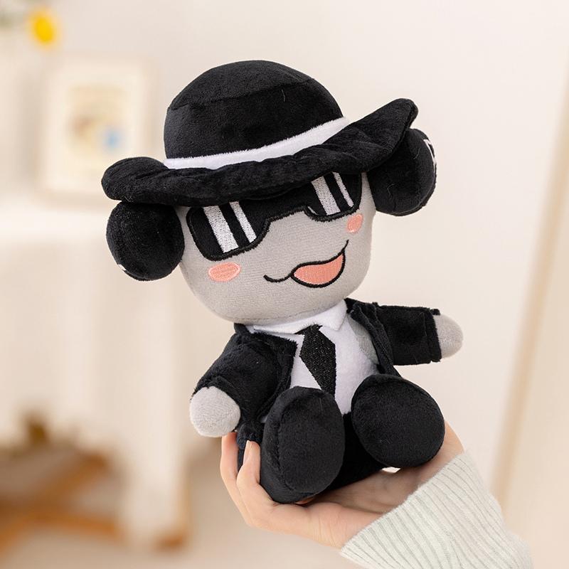Spiel-Zubehör Plüschtiere Schwarzer Anzug & Gelbe Figur Weiches Baby-Stofftier Kuscheltier Für Spielefans about 20cm