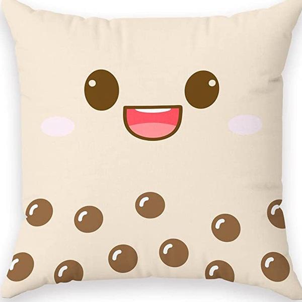 Super Cute Cartoon Linen Pillow Case Digital Printed Cushion Sofa Bed Pillow Simple