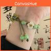 Green Faux Jade Butterfly Safety Clasp Bracelet For Fashionable Women