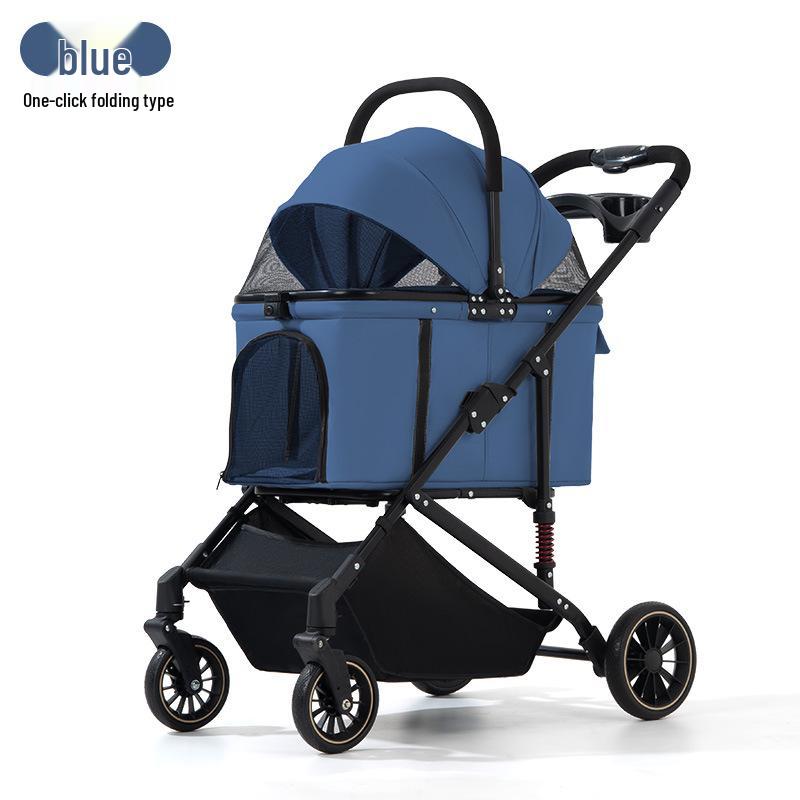 Passeggino per Cani Portatile e Pieghevole per Cani di Taglia Media e Grande - Ideale per Viaggi all'Aperto