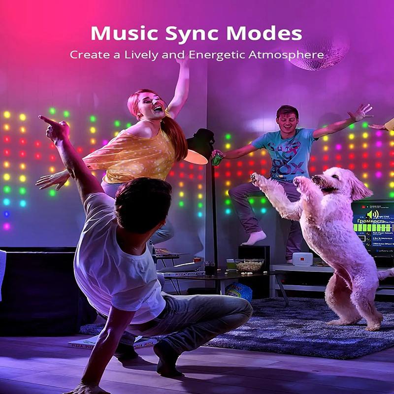 400LEDs RGBIC Smart Curtain Light Bluetooth App DIY Music Change GIF Animation Picture Display Fairy Garland String Home Decor