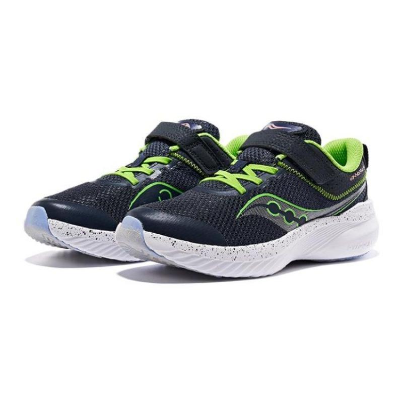 Saucony Kinvara 14 kids low-top running shoes dark blue green non-slip comfortable SK267103
