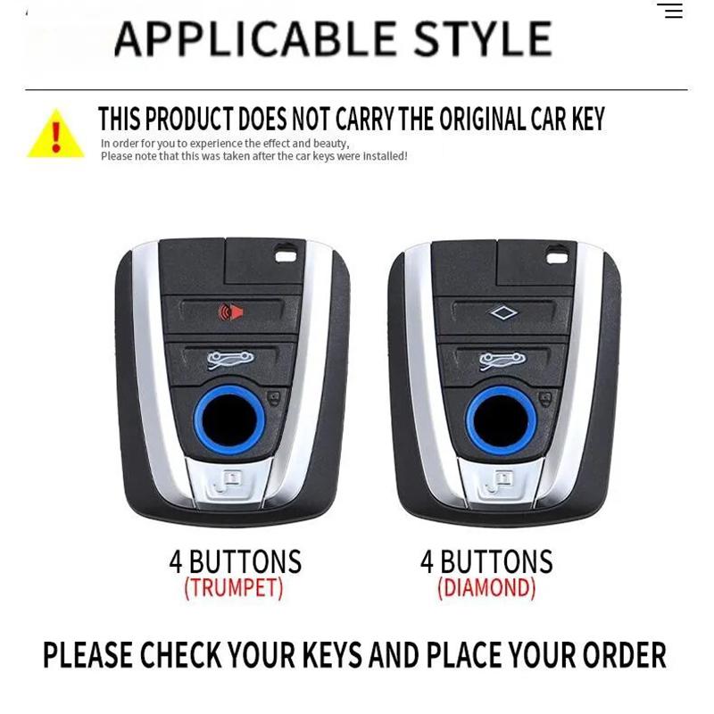 Zinc Alloy Leather Car Smart Key Fob Case Case For Bmw I3 I8 Series Key Fob Car Key Key Cover Car Interior Key Case Accessories