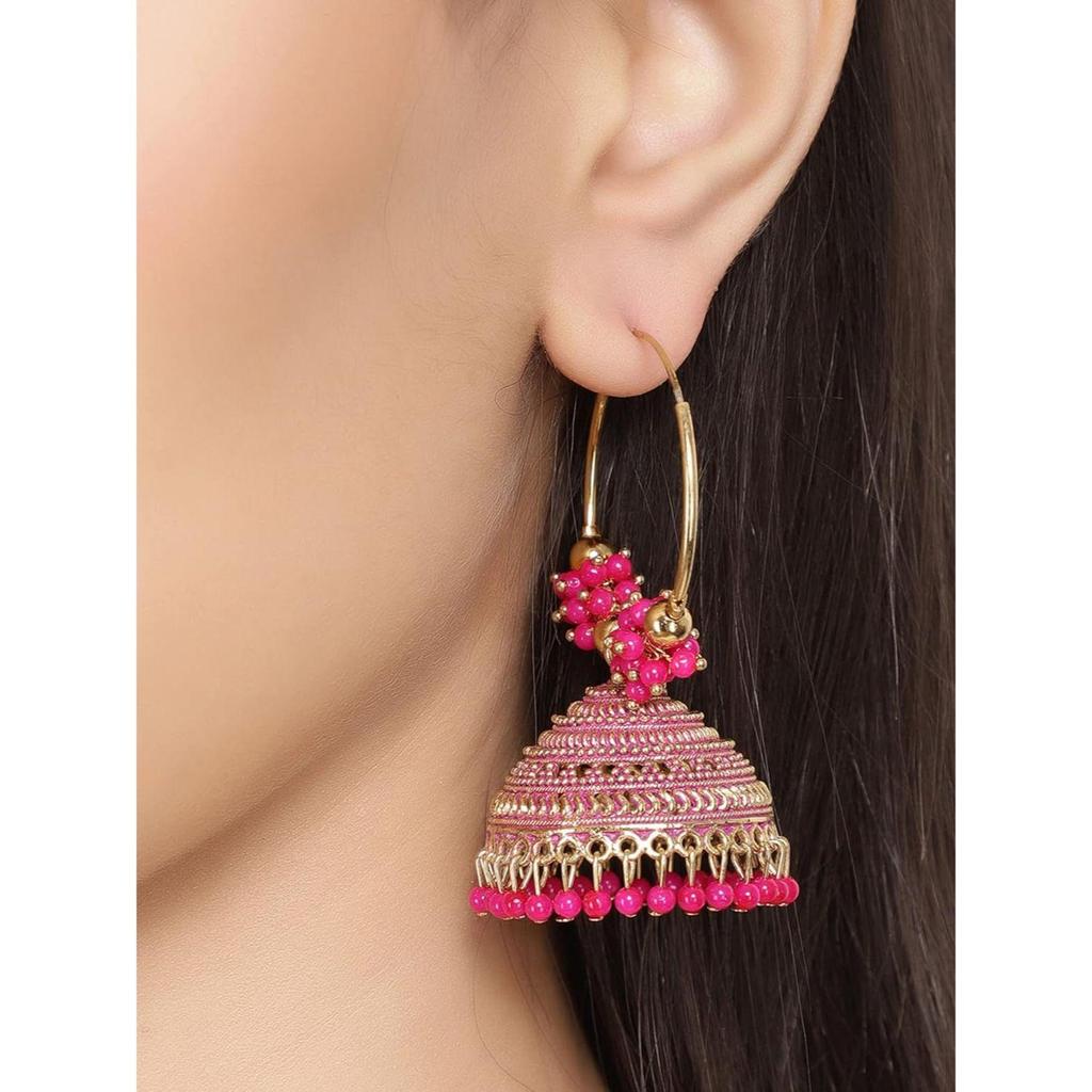Latest Stylish Traditional Hoop Jhumki Earrings for Women & Girls