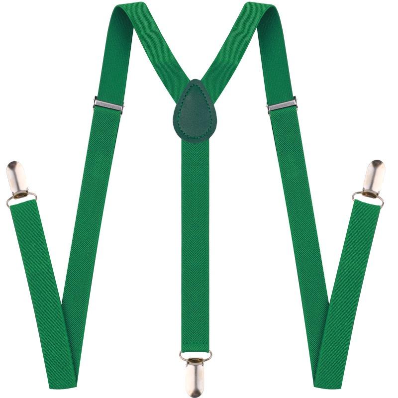 Adult Solid Color Suspenders for Men Women - Dress Shirt Pants Braces Straps for Wedding Party Suit Skirt Apparel