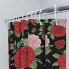 Beautiful Red Roses Flower Bath Shower Curtain Waterproof Washable Printing Decorative Rug Home Decoration (Multicolor)