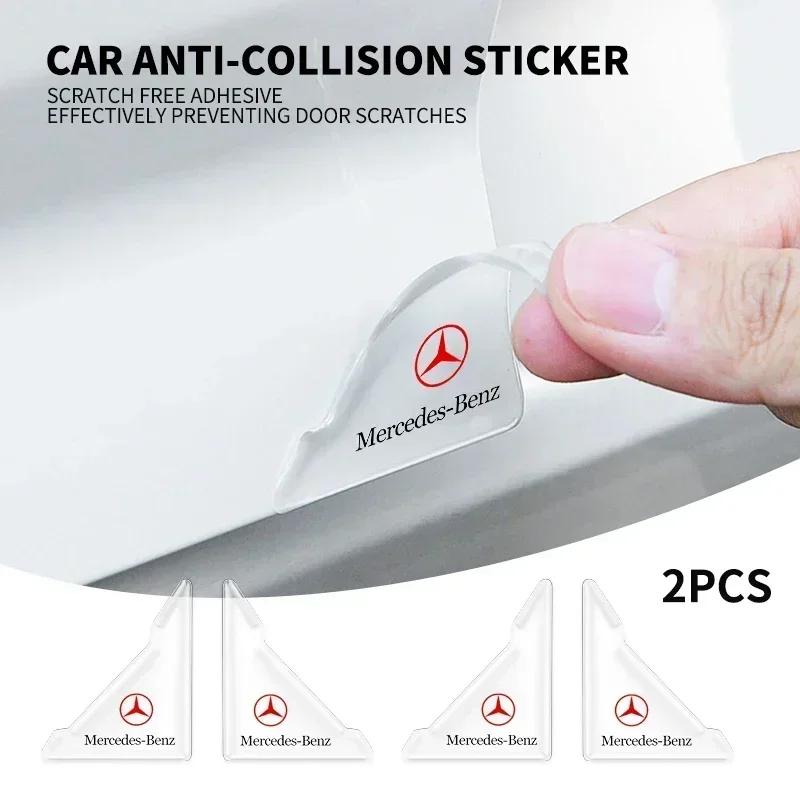 RAT2 2Pcs Transparent Car Door Corner Cover Anti-Scratch Protection Sticker For Mercedes Benz A B C E M G S Class Exclusive AMG W108