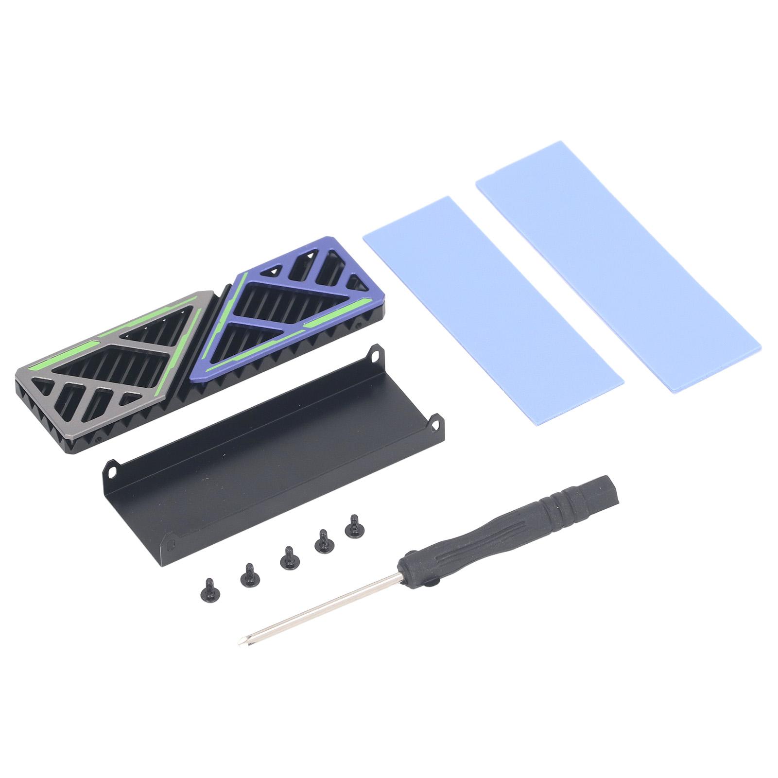 

M.2 2280 SSD Heatsink Aluminium Alloy Fast Heat Dissipation M.2 2280 SSD Cooler with Silicone Pad for Desktop Computer