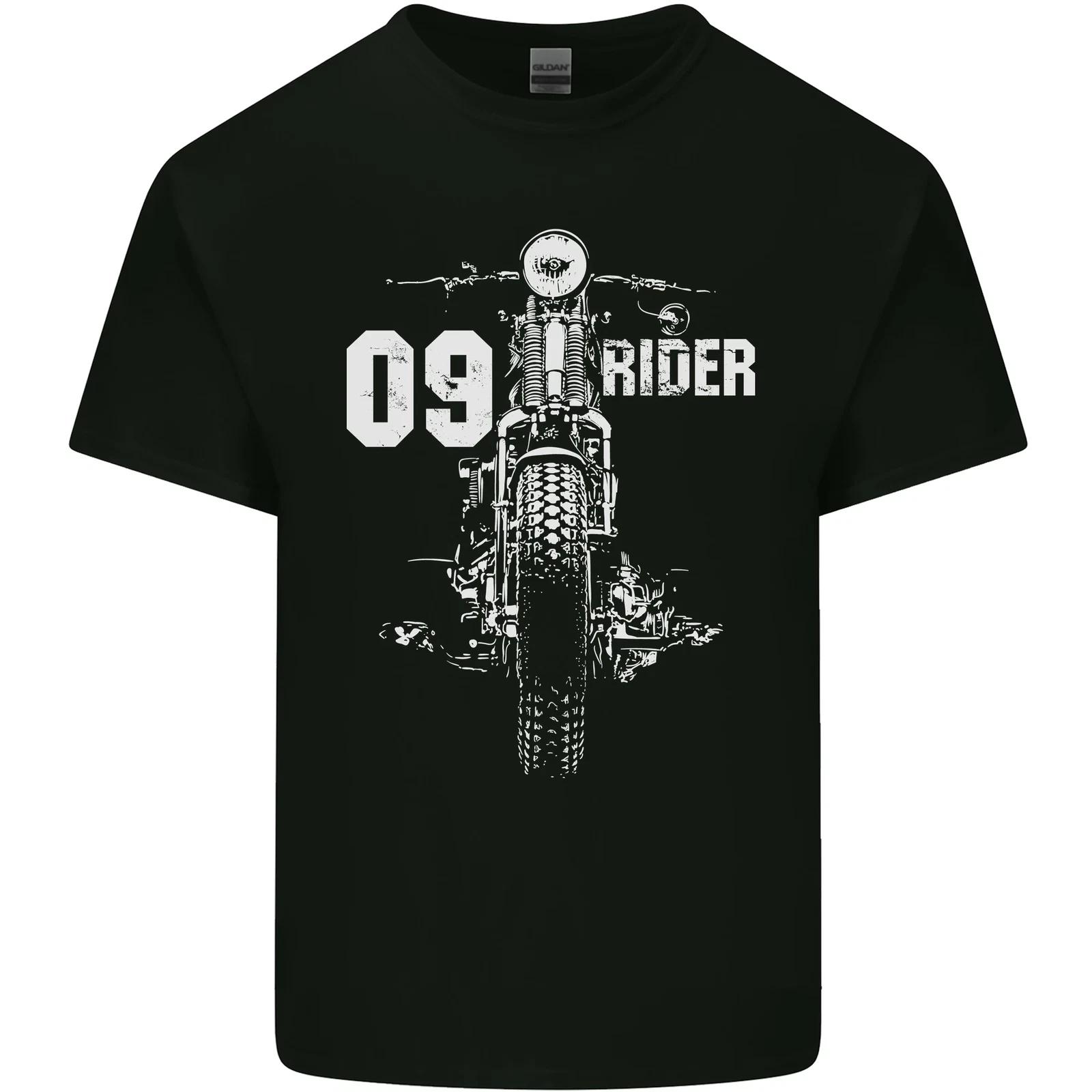 

09 Motorbike Rider Biker Motorcycle Kids T-Shirt Childrens S
