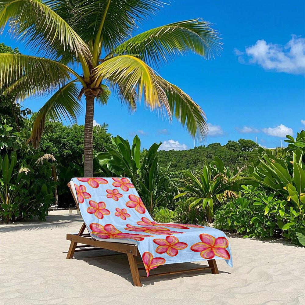 Tropical Pink - Yellow Blooms Quick Drying Bath Towel Microfiber beach towel light weight swimming camping yoga beach out