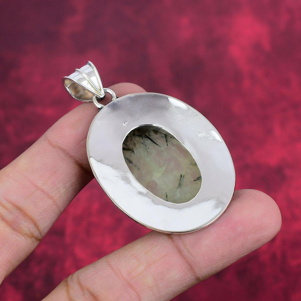 Prehnite Jewelry, 925 Solid Sterling Silver Pendant Handmade Gemstone Jewelry, Gifts For Wife Brand New Pendant