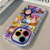 Graffiti Little Witch for Apple 16 Promax Cream Feather Pattern Cartoon Phone Case for IPhone 15 Cute 13