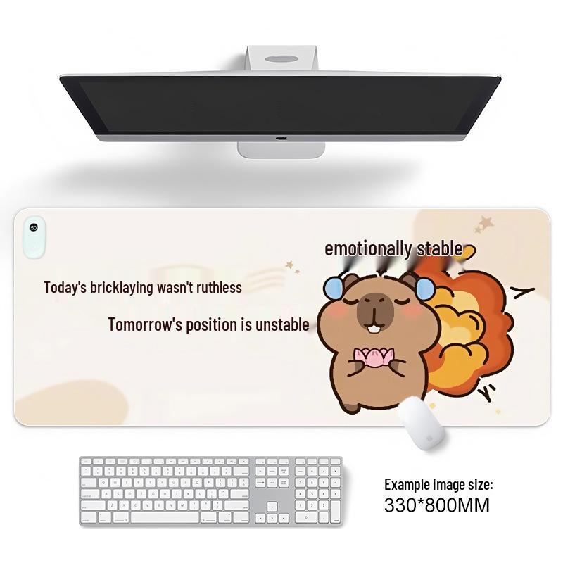 Large Odorless Cartoon Heating Desk Pad - Warm Office Mouse & Table Mat