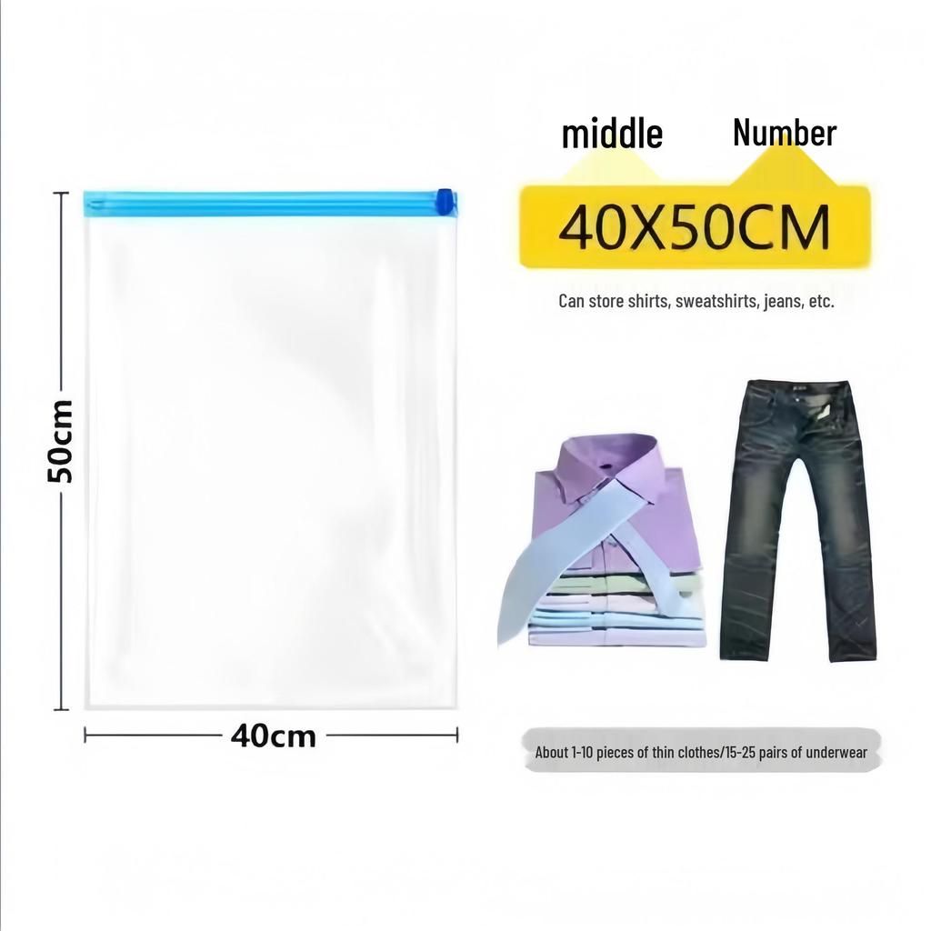 Hand-rolled Vacuum Compression Bag for Clothes: No Pump Needed, Waterproof Storage for Travel & Business Trips