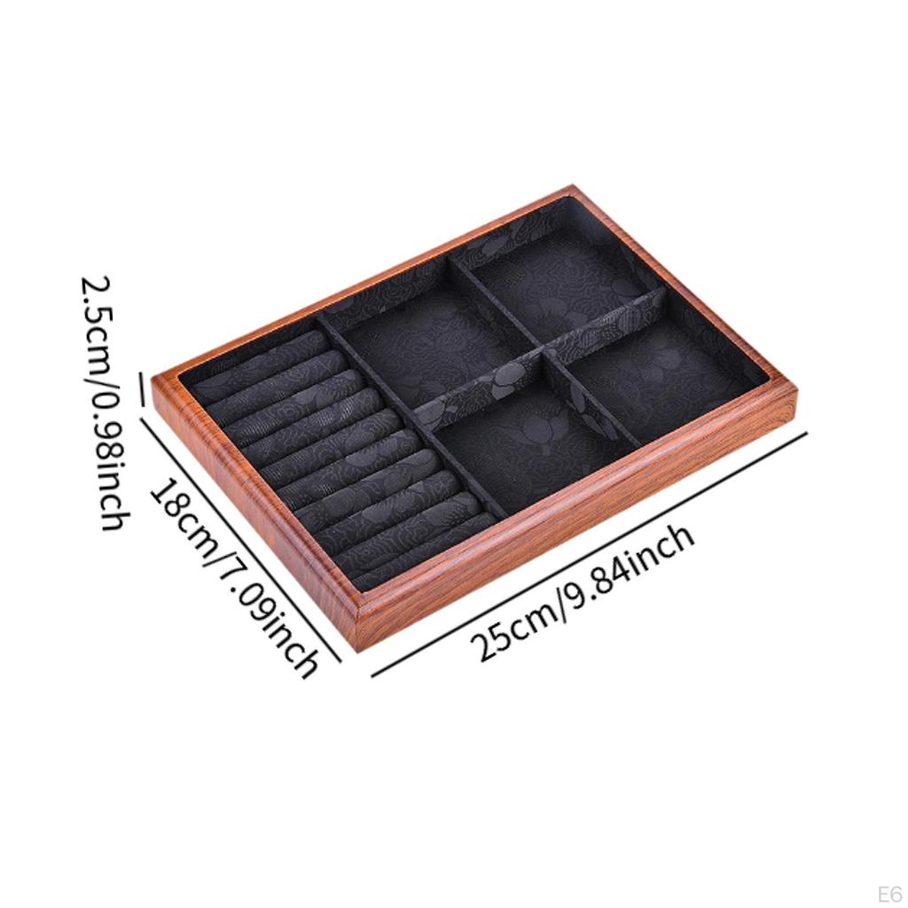 Jewelry Display Container In Wood for Women, Storage Tray Dresser Showcase
