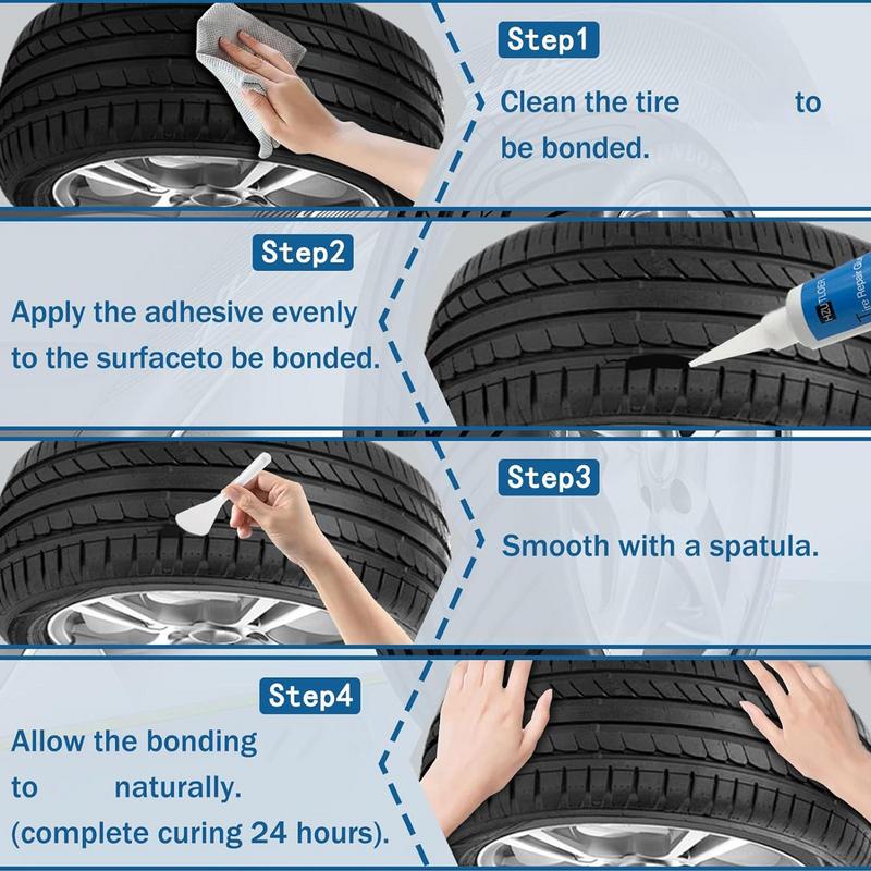 Tire Repair Glue Strong Rubber Heat-resistant Non-corrosive Adhesive Waterproof Black Tyre Repair Instant Liquid Car Accessories
