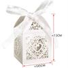 5PCS Love Heart Laser Cut Hollow Carriage Favors Gifts Chocolate Candy Boxes With Ribbon Wedding Party Supplies