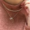 Ribbon Bow Necklace Sweet Delicate Gentle Neck Chain Personalized Clavicle Chain