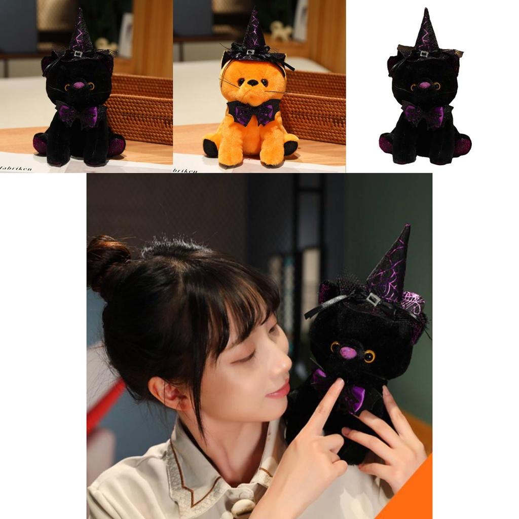Halloween Ghost Black Cat Party Decoration Plush Toy Kids Stuffed Animal Prop Cat Doll