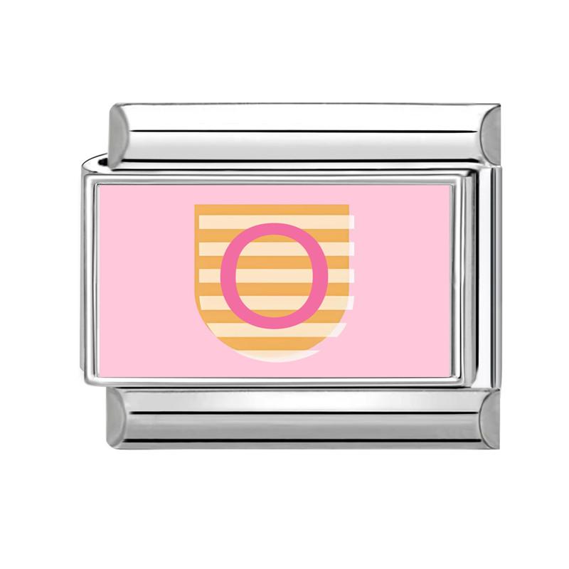 New Lovely 26 English Letter Pink Italian Charm Links Fit 9MM Stainless Steel Bracelet Women Men DIY Birthday Making Gift
