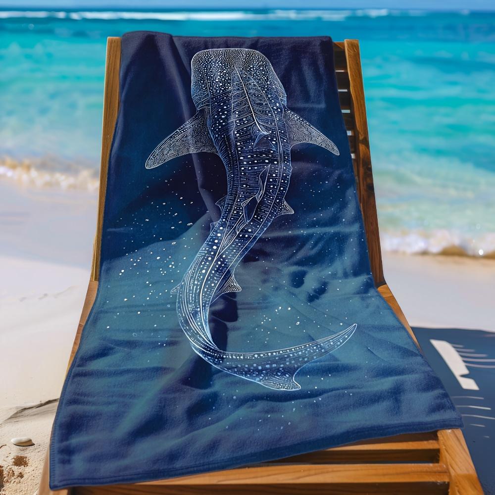 1pc Deep-sea Whales Beach Towel Quick-drying Super Absorbent Suitable for Beach Vacation Pool Summer Funny Gift for Friends