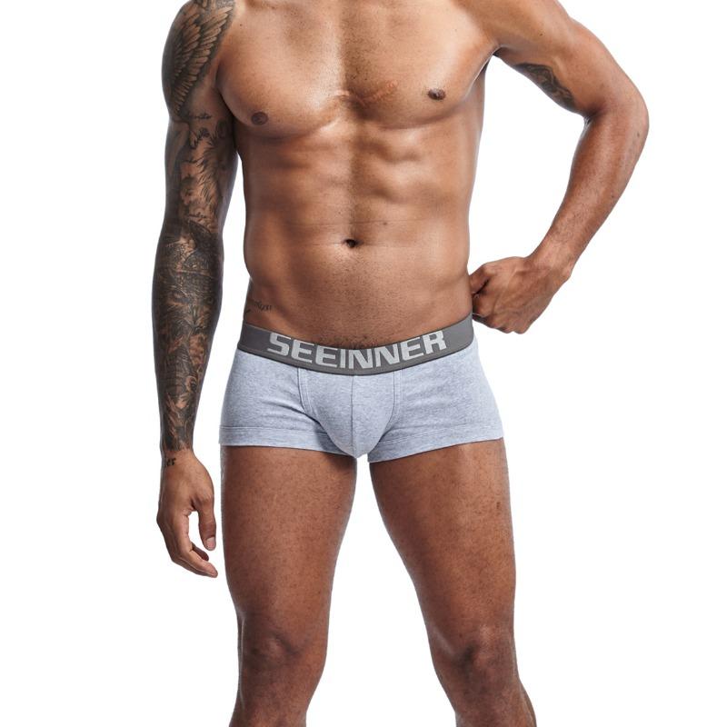 New men's high-quality pure cotton flat-angle solid-color underwear business high-quality four-corner men