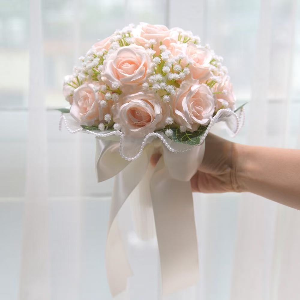 Gipsofila Rosa Fiore Artificiale Bouquet da Sposa Impermeabile Romantico Decorazione Matrimonio