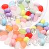 100pcs Candy Color Oval Acrylic Beads Mixed Color Loose Spacer Beads For Jewelry Making DIY Crafts Necklace Bracelet Accessories