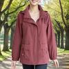 Korean Women Leisure  Short Spring Autumn Lady Fashion Hooded Zipper Coat Mom's Outfit Long Sleeves Jacket