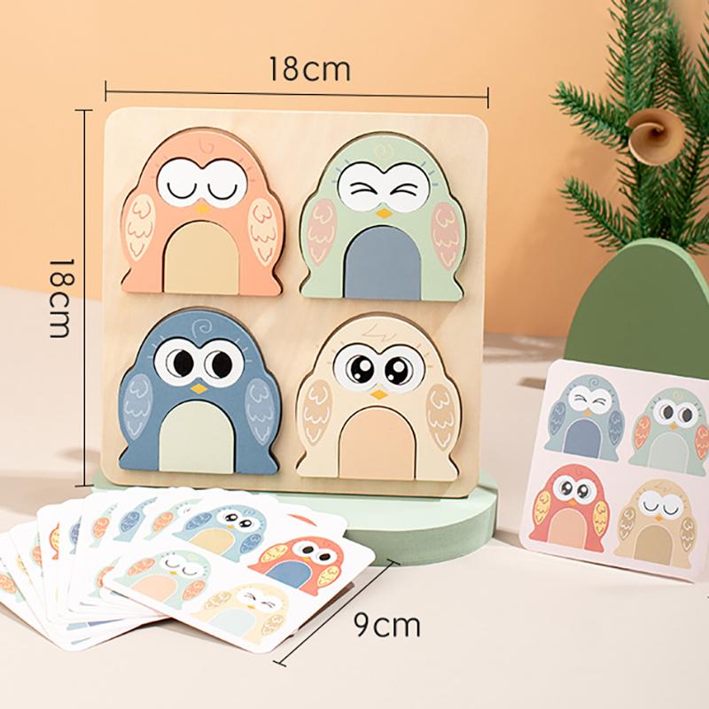 

Сова Танграм Монтессори Пазлы Игрушки Смена Лица Выражение Форма Сопоставление Игры Интеллект Развивающие Деревянные Игрушки для Детей