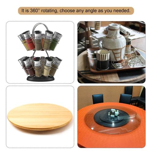 uxcell Turntable Holder, Display Rotating Stand with Steel Ball Bearings, Lazy Susan for Kitchen Corner Cabinets, 100mm, Clear, Pack of 2