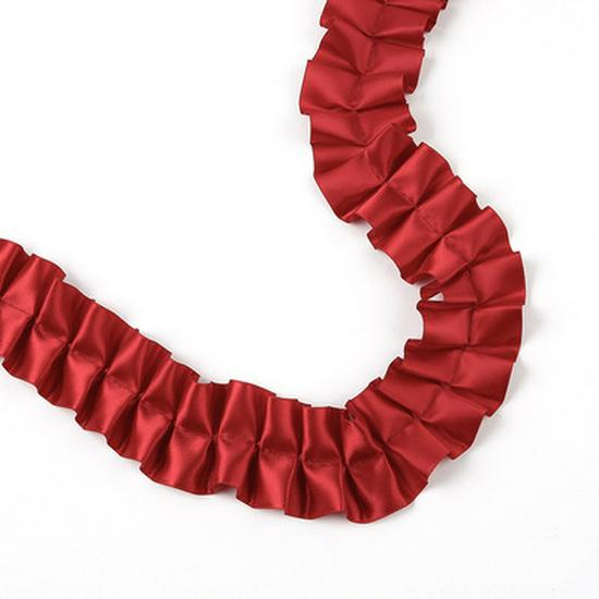 5cm Wide X 1m Long White Lotus Pleated Polyester Ribbon for Cake Decoration