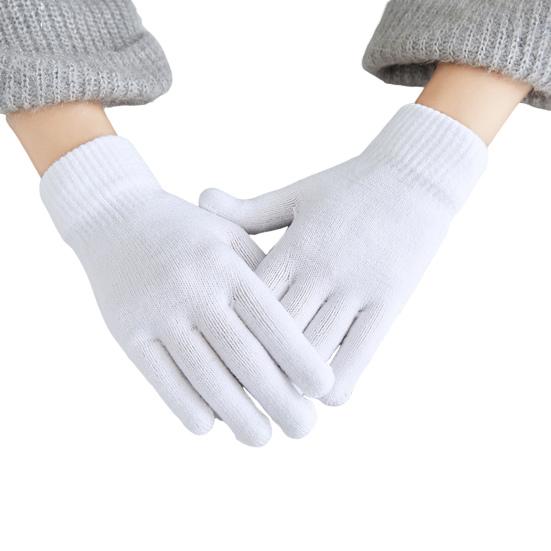 Winter Knitted Gloves Female Thickened Warm Gloves Breathable Cycling Gloves with Windproof Elastic Cuffs for Running Errands Driving