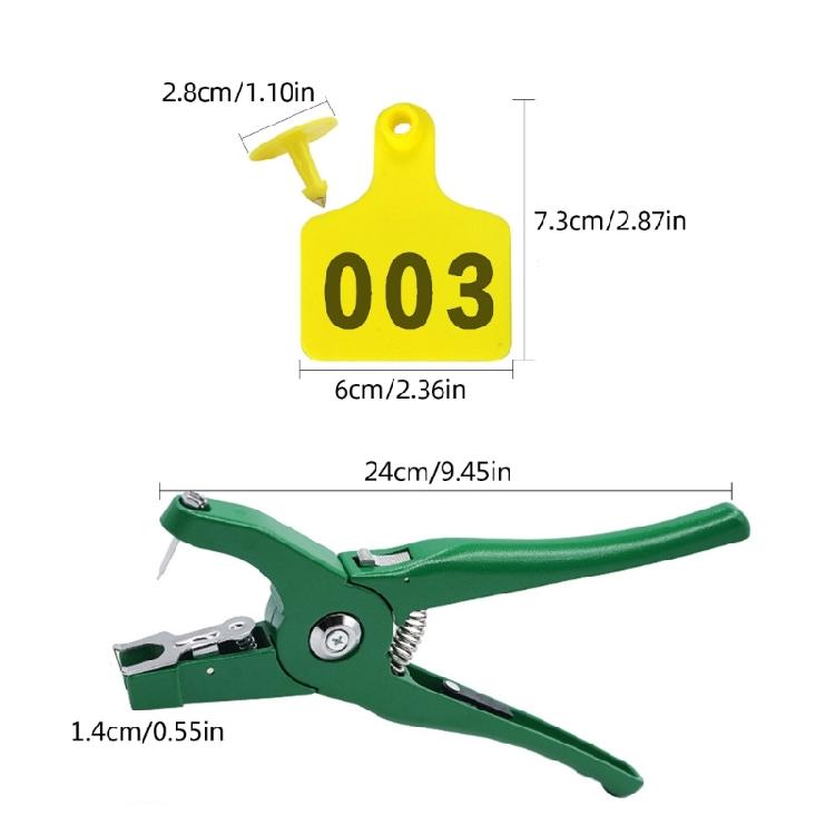 Efficient Livestock Ear Label 001-100 Ear Tagging Pliers Clip Ear Label Number Set