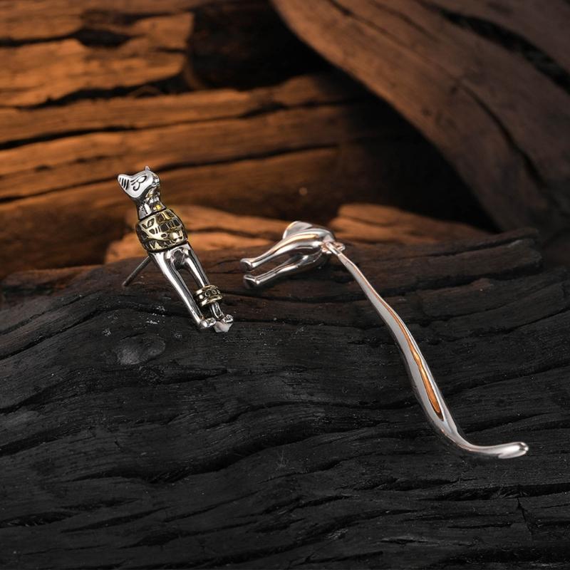 Fashion Ear Pin Delicate Ear Studs Egyptian Cat Shape Ear Jewelry Studs Earrings Ear Accessories for Fashion Outfits