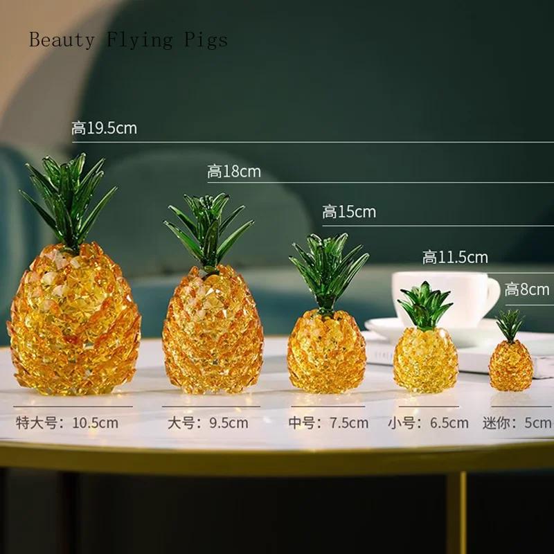 1PCS Creative Crystal Pineapple Living Room Wine Cabinet Wealth Attraction Decoration home decoration accessories feng shui